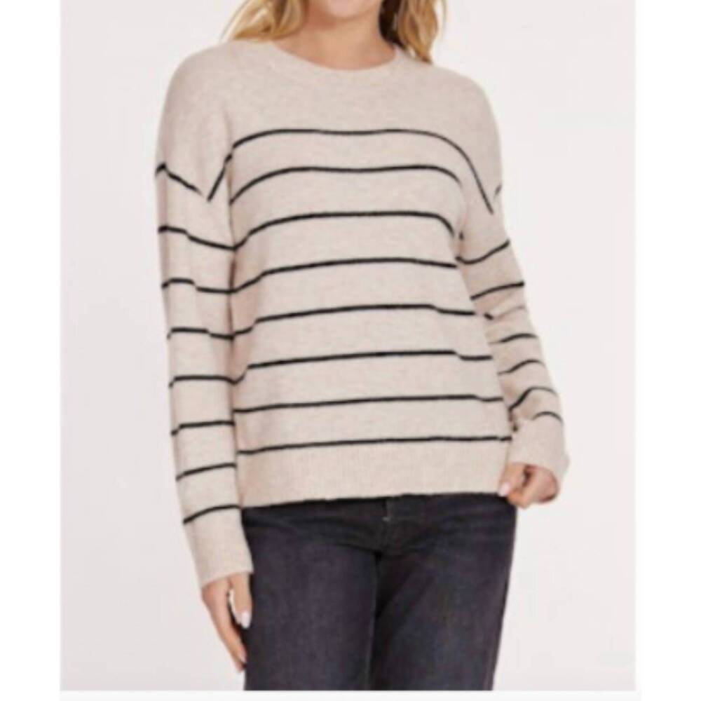 NEW MODODOC cropped crew sweater in chai